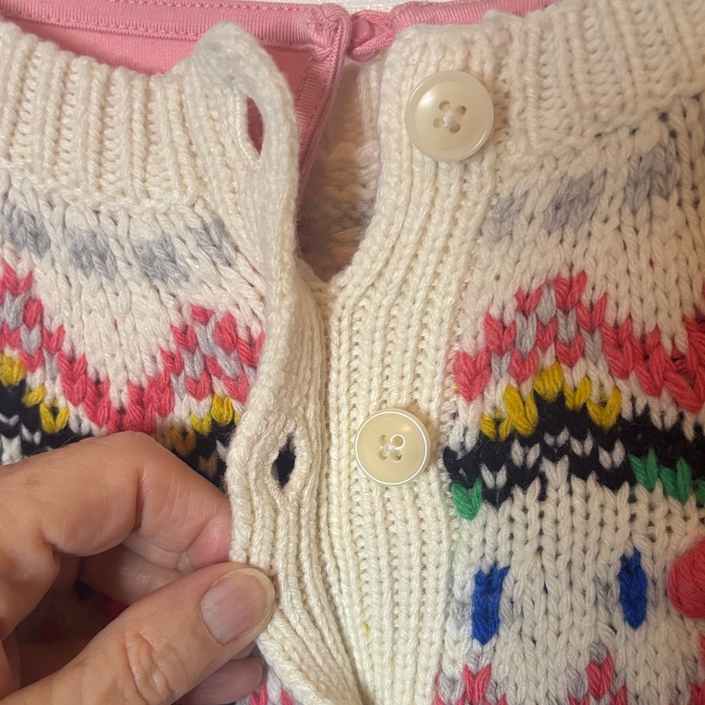 Talbots 2 pc Multicolor Fair Isle Inspired Pullover Sweater and Ruched LS Top SP - Picture 3 of 16